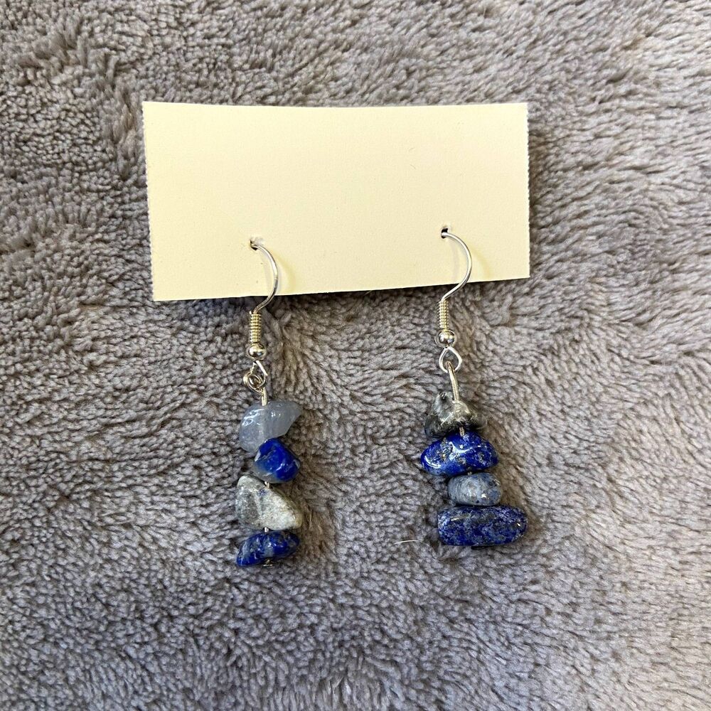 Handmade Crystal Chip Dangle Earrings